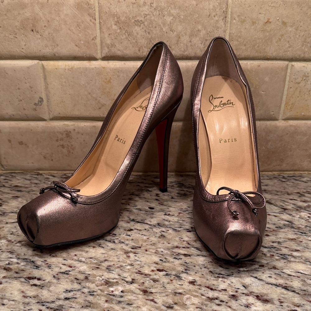 Christian Louboutin Shimmering Bronze Heels